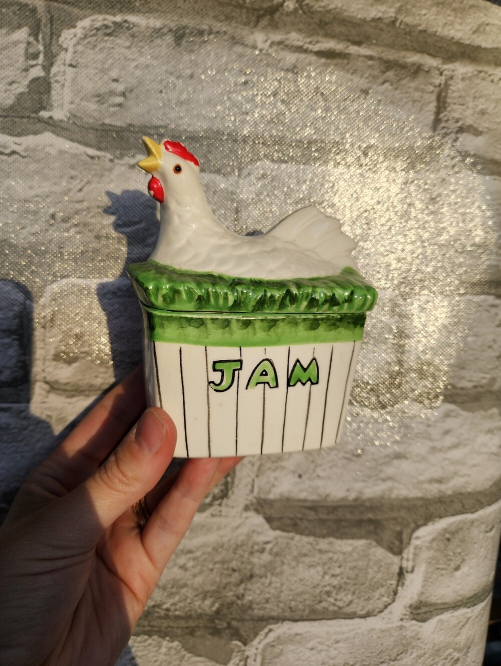 Vintage Ceramic Chicken Jam Jar